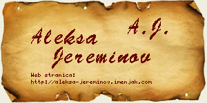 Aleksa Jereminov vizit kartica